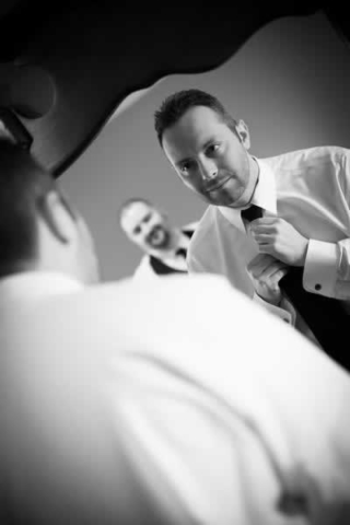 Stroudsmoor Country Inn - Stroudsburg - Poconos - Real Weddings - Groom Preparing For Wedding