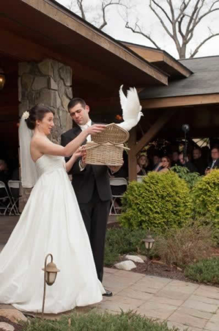Stroudsmoor Country Inn - Stroudsburg - Poconos - Real Weddings - Bride And Groom Releasing A Dove