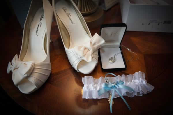 Stroudsmoor Country Inn - Stroudsburg - Poconos - Real Weddings - Brides Garter, Shoes, And Necklace