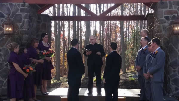 Stroudsmoor Country Inn - Stroudsburg - Poconos - Real Weddings - Couple Reciting Vows
