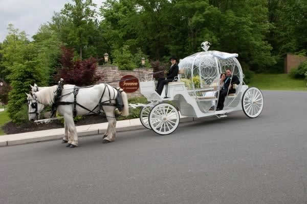 Stroudsmoor Country Inn - Stroudsburg - Poconos - Real Weddings - Bride And Groom In Wedding Carriage