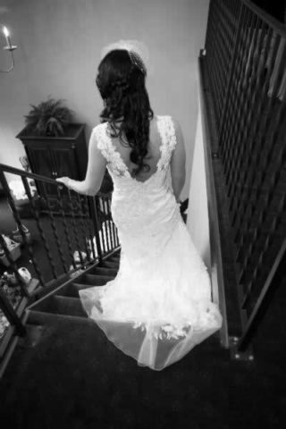 Stroudsmoor Country Inn - Stroudsburg - Poconos - Real Weddings - Bride Descending Staircase