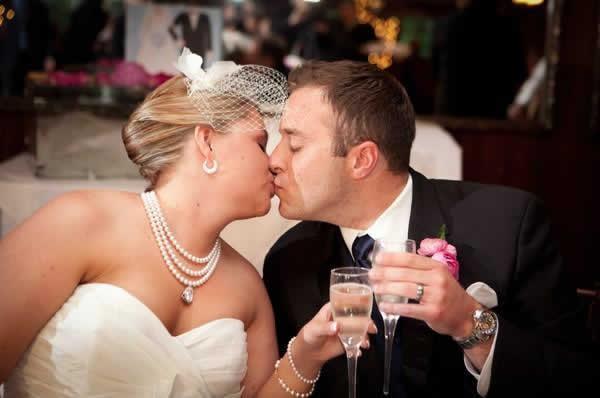 Stroudsmoor Country Inn - Stroudsburg - Poconos - Real Weddings - Bride And Groom Toasting