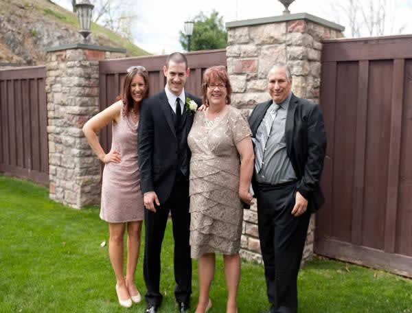 Stroudsmoor Country Inn - Stroudsburg - Poconos - Real Weddings - Guests Outside Posing For Pictures