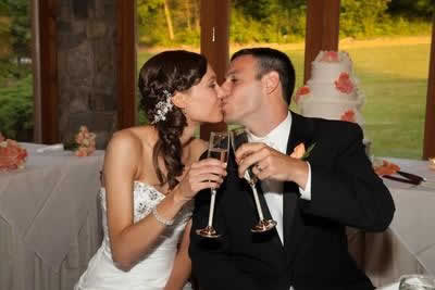 Stroudsmoor Country Inn - Stroudsburg - Poconos - Real Weddings - Bride And Groom Toasting