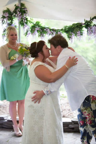 Stroudsmoor Country Inn - Stroudsburg - Poconos - Real Weddings - The Happy Couple Has The First Kiss