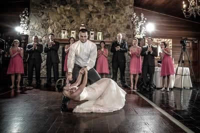 Stroudsmoor Country Inn - Stroudsburg - Poconos - Real Weddings - Groom Dipping Bride On Dance Floor