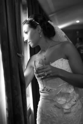 Stroudsmoor Country Inn - Stroudsburg - Poconos - Real Weddings - Bride Gazing Out Of Window