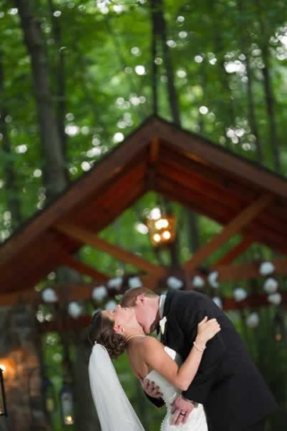 Stroudsmoor Country Inn - Stroudsburg - Poconos - Real Weddings -Bride And Groom Near Outdoor Covered Bridge