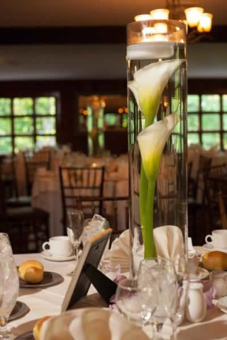 Stroudsmoor Country Inn - Stroudsburg - Poconos - Real Weddings - Table Setting With Tall Centerpiece