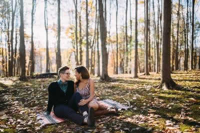 Stroudsmoor Country Inn - Stroudsburg - Poconos - Real Weddings - Happy Couple Surrounded By Forest