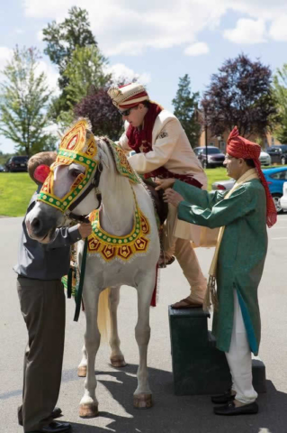 Stroudsmoor Country Inn - Stroudsburg - Indian Wedding - Poconos - Groom on Horse