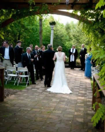 Stroudsmoor Country Inn - Stroudsburg - Poconos - Intimate Wedding - Bride Taking Walk To Join Groom