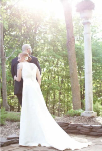 Stroudsmoor Country Inn - Stroudsburg - Poconos - Intimate Wedding - Happy Bride And Groom Enjoying The Surrounding Forest