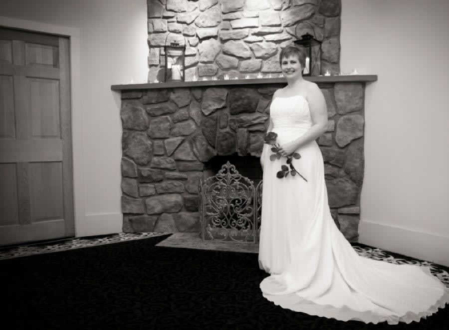 Stroudsmoor Country Inn - Stroudsburg - Poconos - Intimate Wedding - Beautiful Bride In Front Of Fireplace