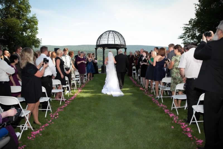 Stroudsmoor Country Inn - Stroudsburg - Poconos - Pocono Mountain Wedding - Father Walking Bride To Gazebo