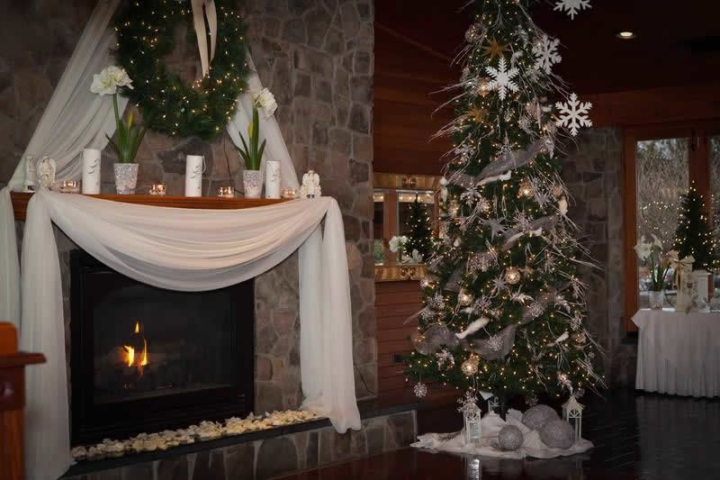 Stroudsmoor Country Inn - Stroudsburg - Poconos - Pocono Winter Wedding - Wedding Decor For Fireplace Mantel