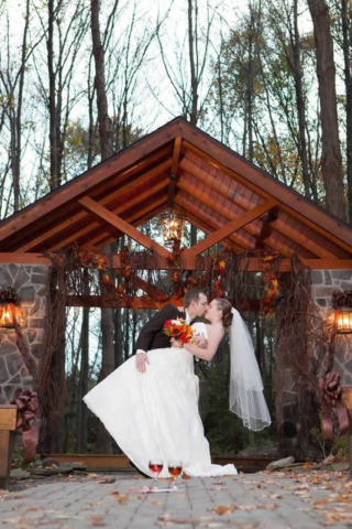 Stroudsmoor Country Inn - Stroudsburg - Poconos - Woodlands Outdoor Wedding - First Kiss After Vows
