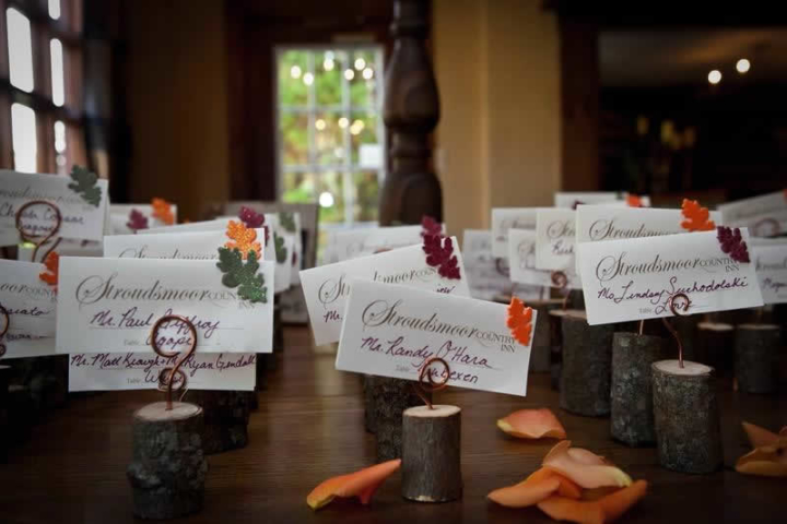 Stroudsmoor Country Inn - Stroudsburg - Poconos - Woodlands Outdoor Wedding - Seating Placement Cards - Woodlands Outdoor Wedding