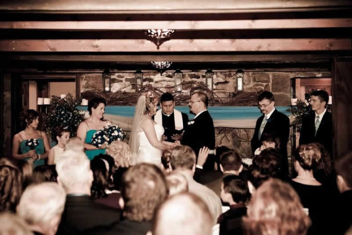 Stroudsmoor Country Inn - Stroudsburg - Poconos - Woodlands Outdoor Wedding - Couple Saying Vows