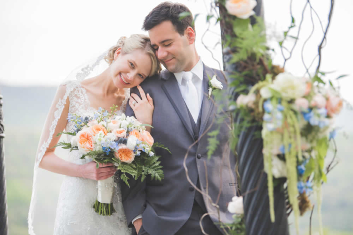 Wedding couple posing