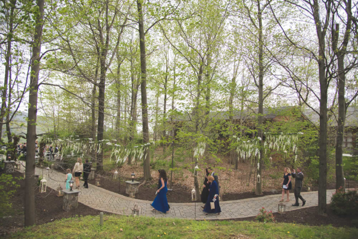 Wedding guests arriving