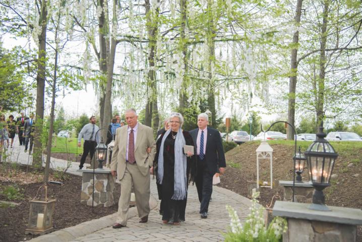 Wedding guests arriving