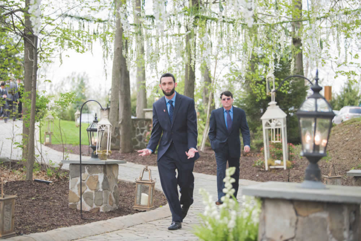 Wedding guests arriving