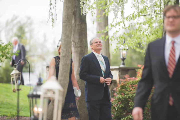 Wedding guests arriving