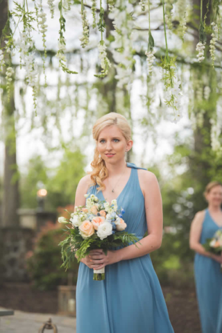 Bride's maid holding flowers