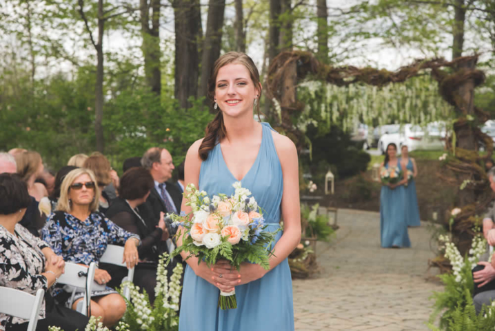 Bride's maid holding flowers