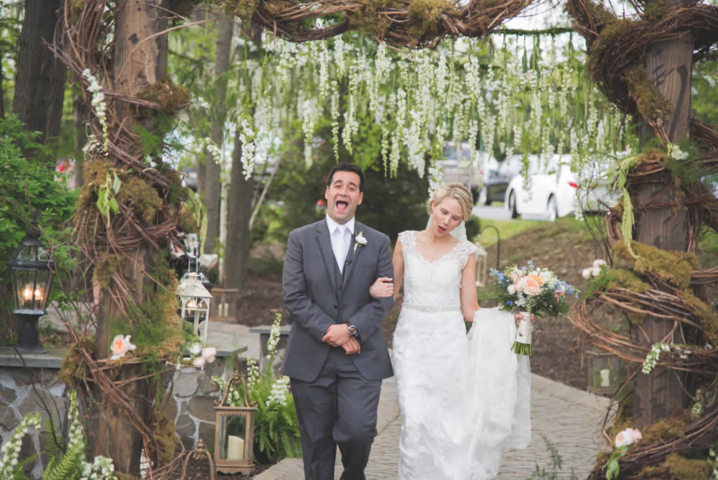 wedding couple being goofy