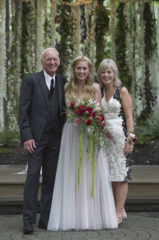 wedding event Bride with her parents