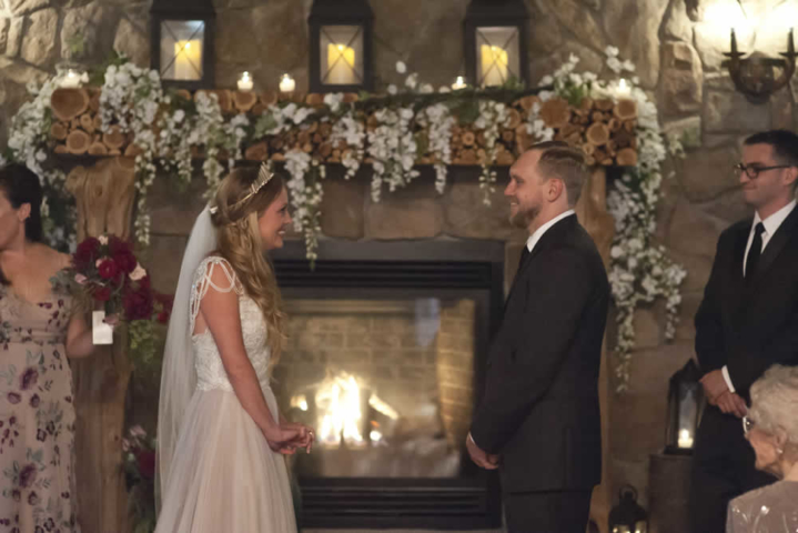 wedding event Bride and groom at the altar during ceremony