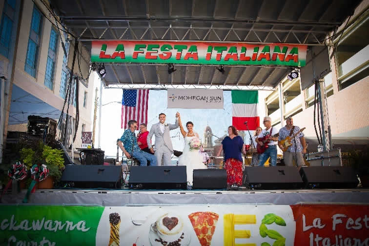 Italian fiesta wedding celebration