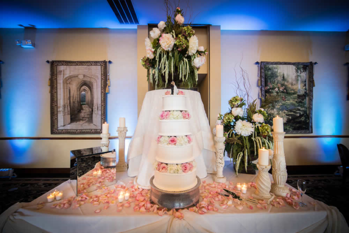 Wedding cake four levels high