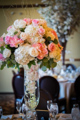 Table centerpiece with beautiful flowers