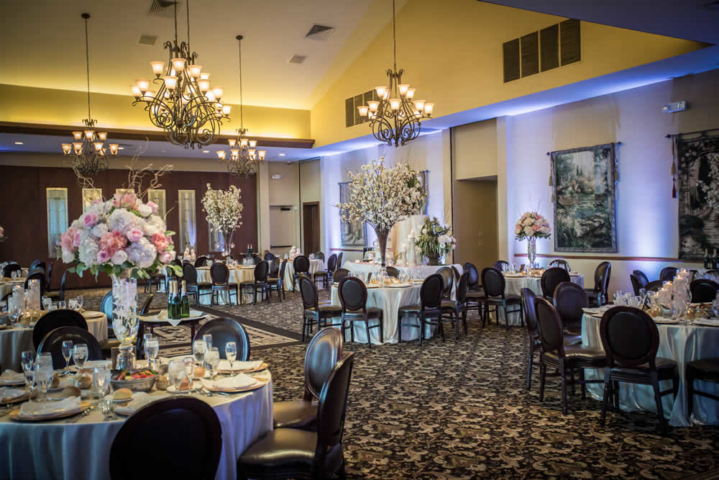 Table settings with beautiful flowers