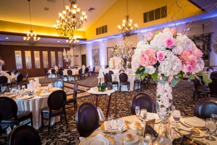 Table settings with beautiful flowers