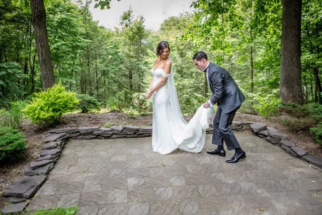 mauro-wedding-b&g-gown-prep Wedding couple - outdoor wedding - Pocono wedding
