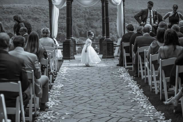 mauro-wedding-ceremony-flower-girl Wedding ceremony - flower girl - outdoor wedding - Pocono wedding