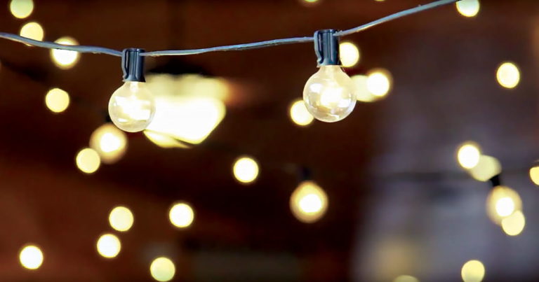 Wedding reception - hanging atmospheric lights