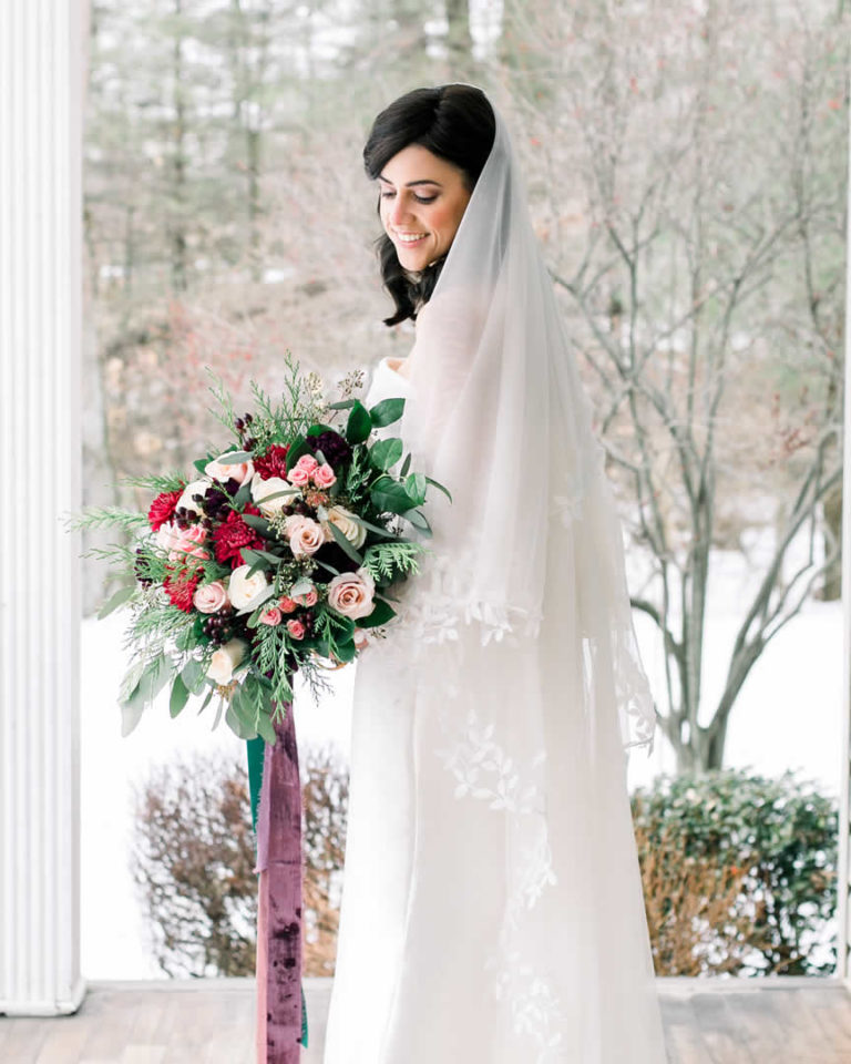 Beautiful bride in wedding gown