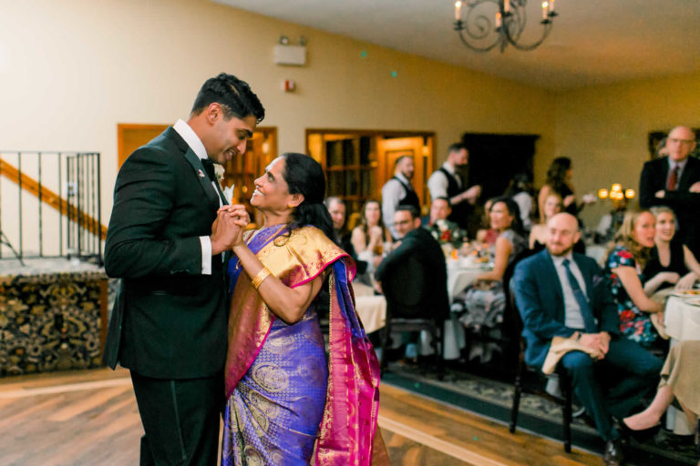 Mother and groom dance