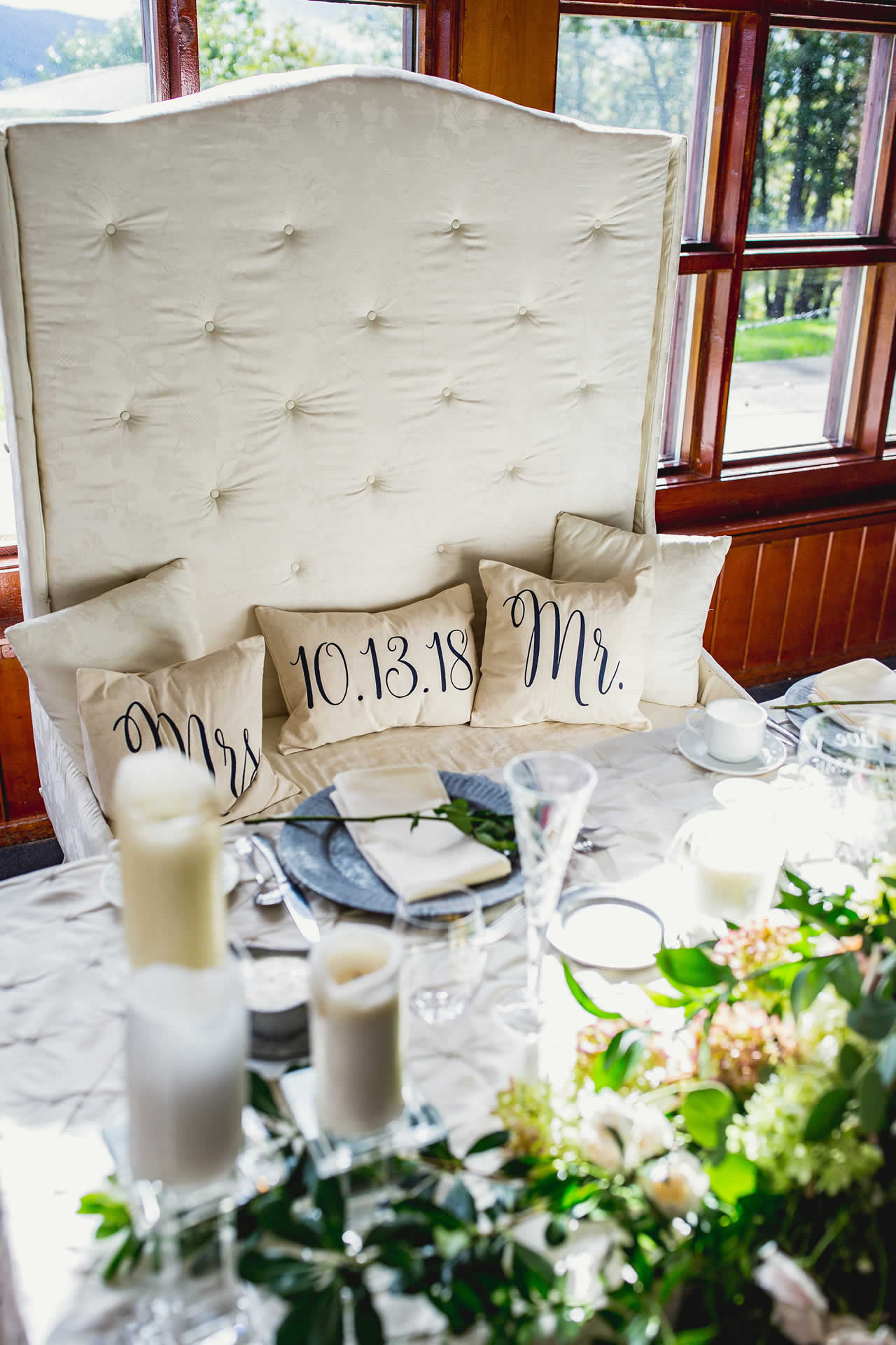 Head table wedding reception