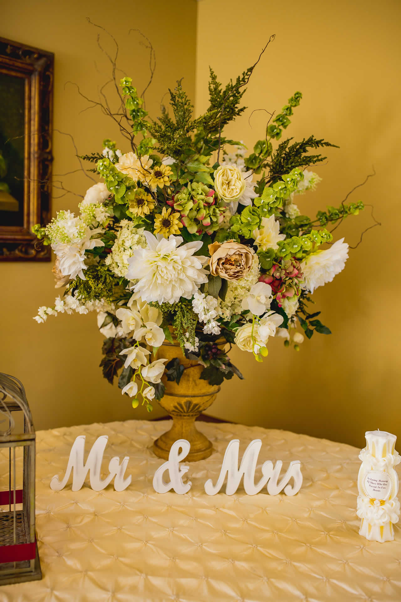Mr and Mrs center piece