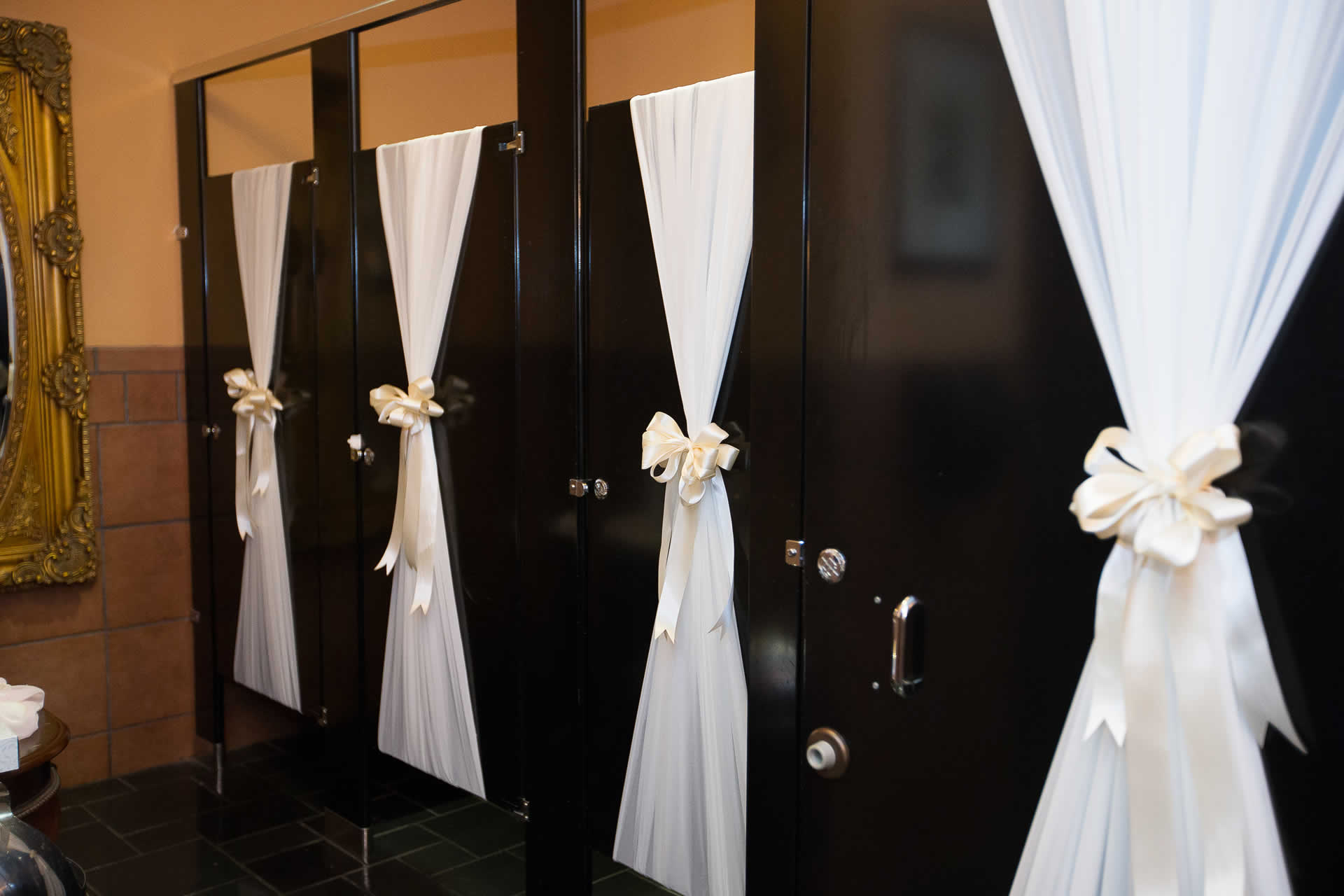 Decorated bathroom stalls terraview