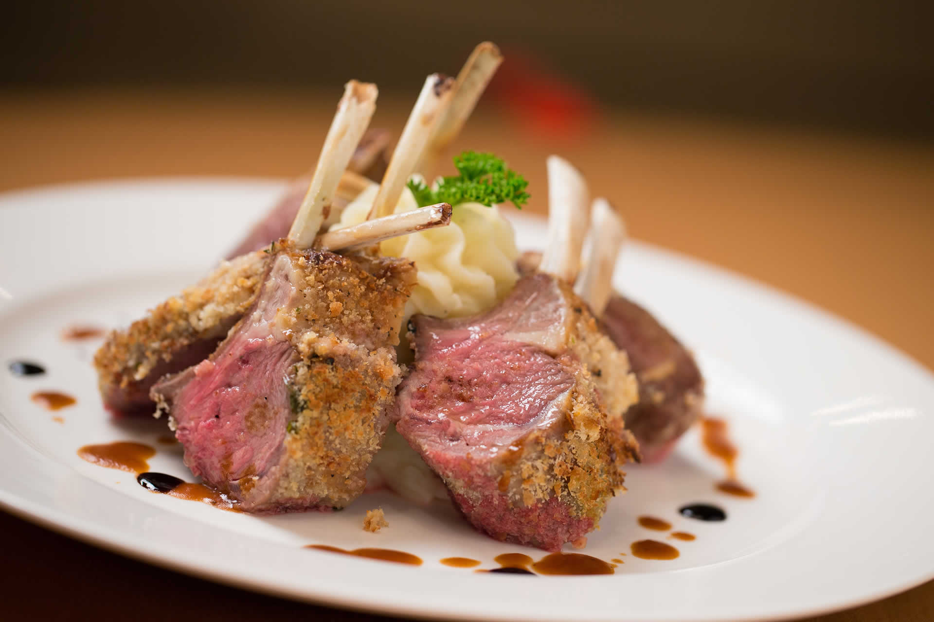 Breaded rack of lamb