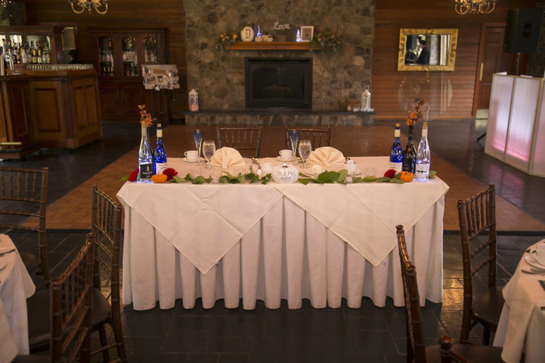 Head table for the bride and groom