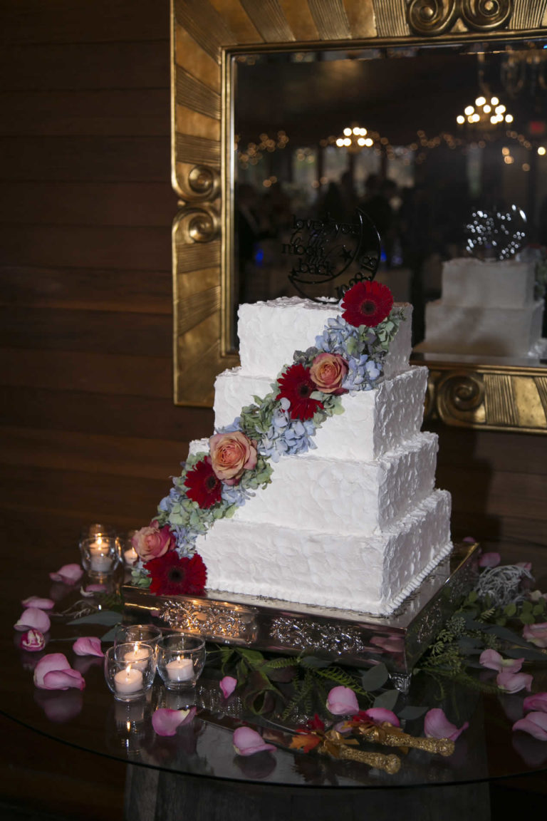 Beautiful wedding cake station lawnhaven